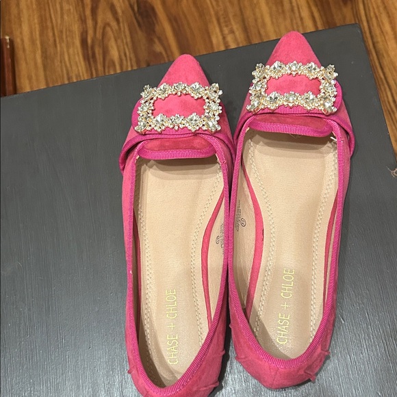 Chase + Chloe Shoes - Chase + Chloe Fuchsia Embellished Loafers